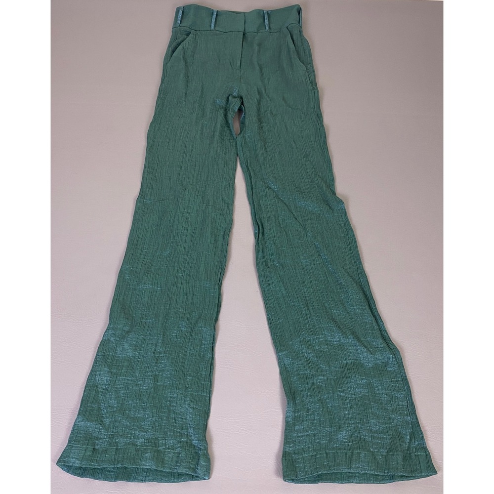 House of Harlow 1960 x REVOLVE  Wide Leg Pants Women's S‎ Green Textured Shimmer